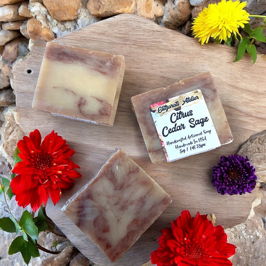 Handmade Natural Artisanal Cold Press Soap - Citrus Cedar Sage