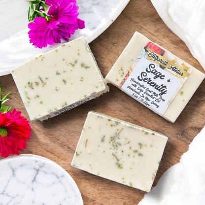Glitzarati Atelier Naturals Goat Milk Sage + Serenity 3.5 oz Soap Bar