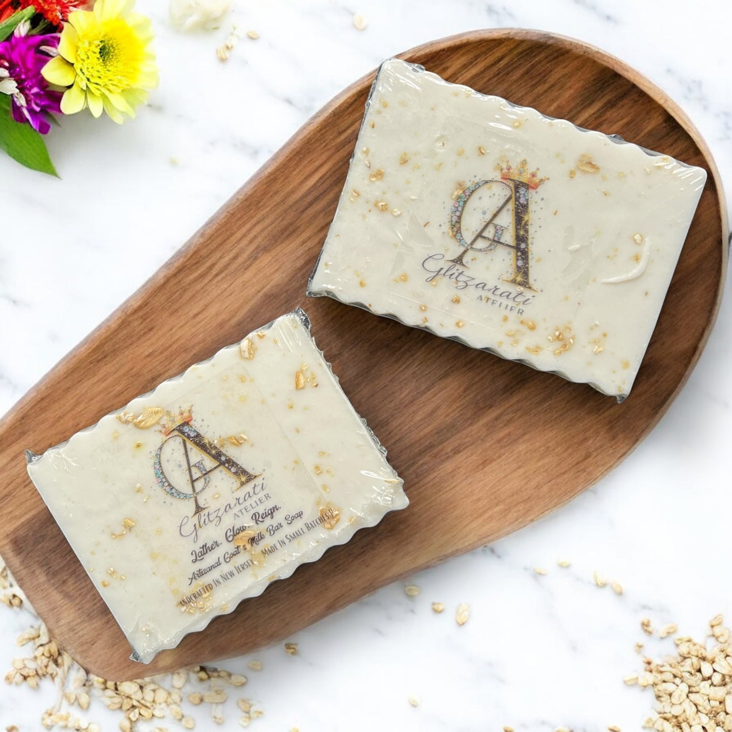 Naked Oats – Unscented Goat Milk Soap with Oat Topping | Glitzarati Atelier