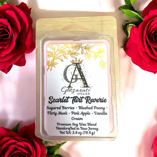Scarlet Flirt Reverie Luxe Iridescent Wax Melts – Sugared Berries, Blushed Peony & Flirty Musk • 2.8 oz | Glitzarati Atelier