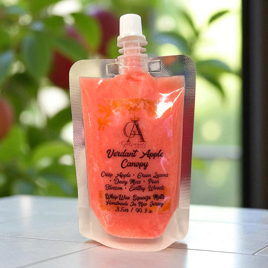 🍏 Verdant Apple Canopy WhipWax™ – Crisp Apple, Green Leaves & Dewy Moss • 3.5 oz Squeeze Wax Melt | Glitzarati Atelier