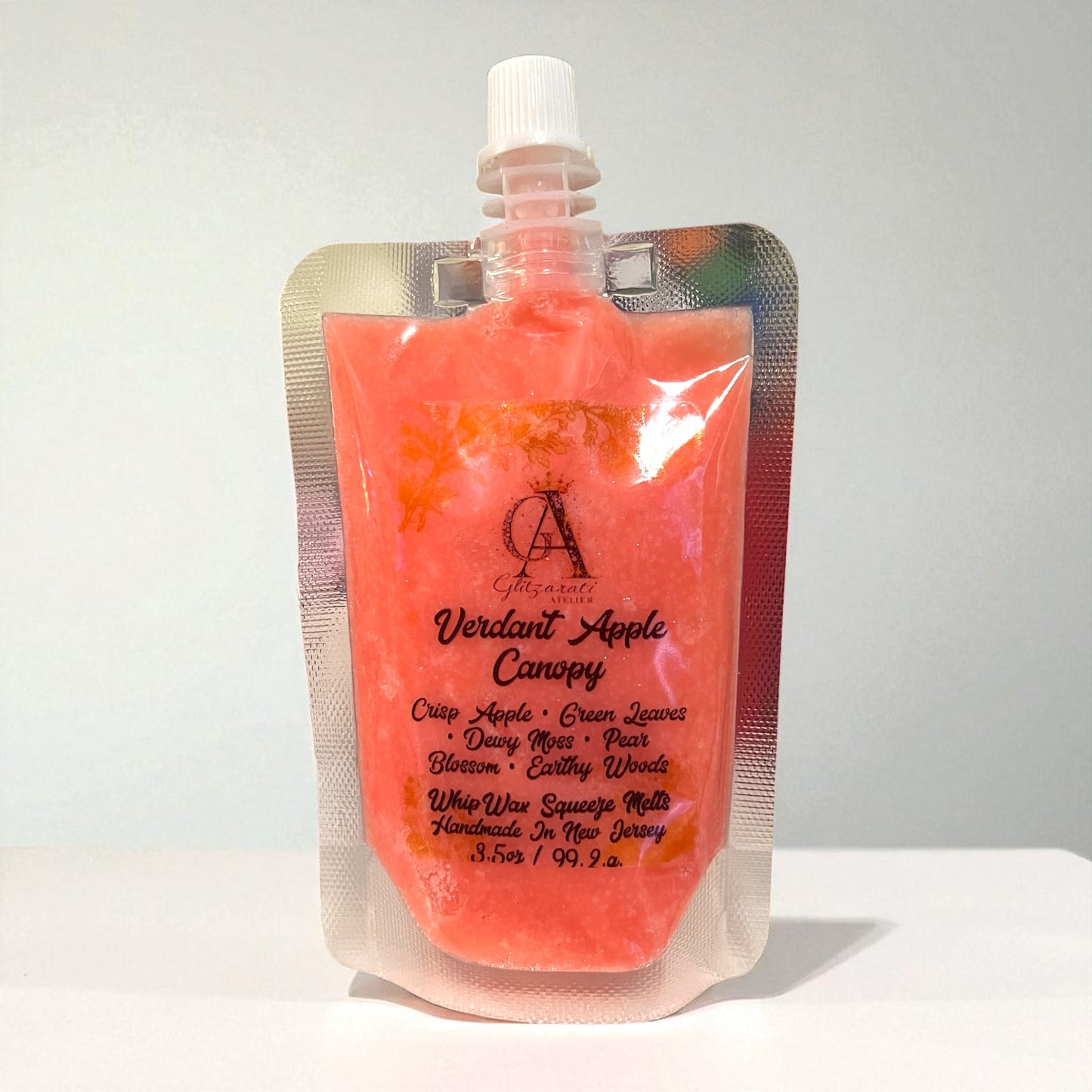 🍏 Verdant Apple Canopy WhipWax™ – Crisp Apple, Green Leaves & Dewy Moss • 3.5 oz Squeeze Wax Melt | Glitzarati Atelier