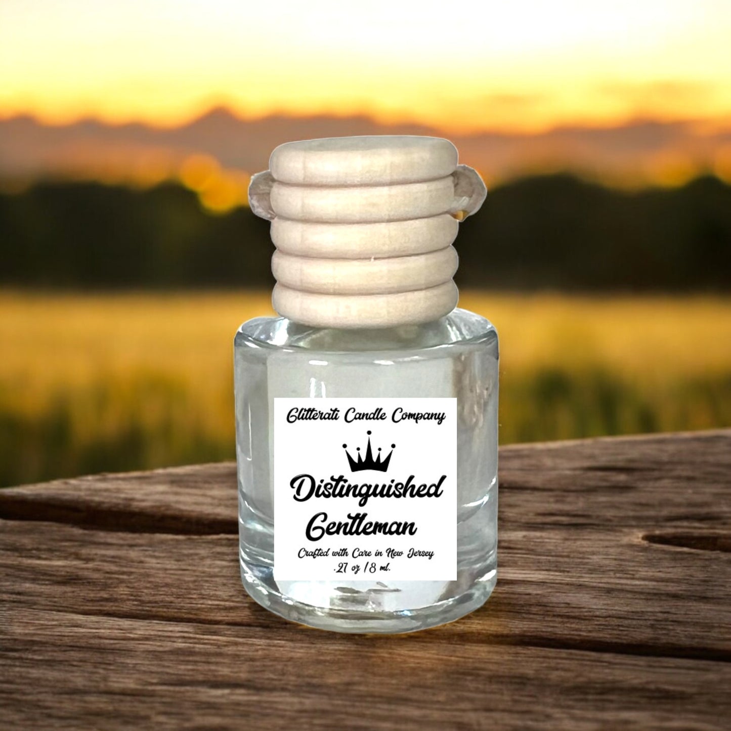 Distinguished Gentleman Scented Glass Hanging Car Oil Diffuser Freshener 8ml