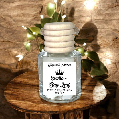 Smoke and Bay Leaf Scented Glass Hanging Car Oil Diffuser Freshener 8ml