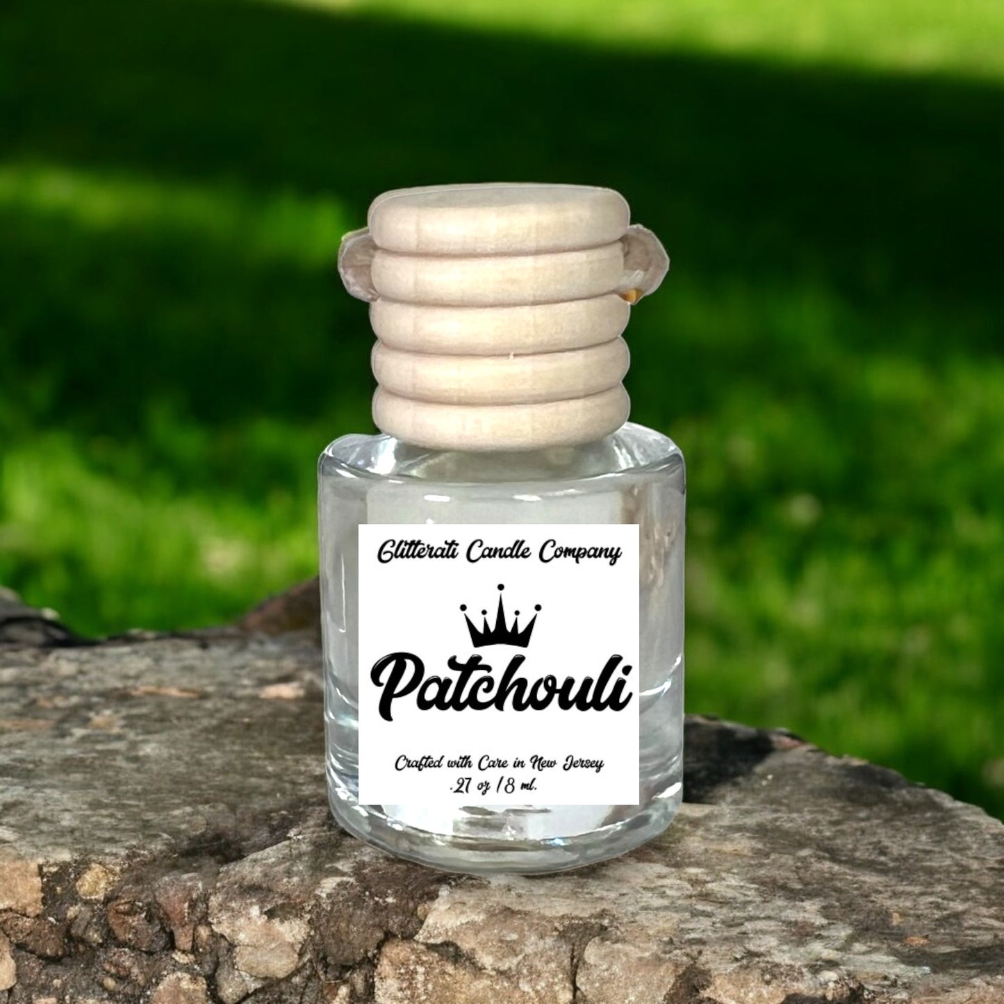 Patchouli Scented Hanging Glass Car Oil Diffuser Freshener 8ml