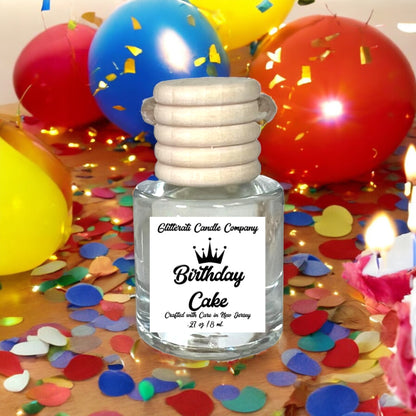 Birthday Cake Hanging Glass Car Oil Diffuser Freshener 8ml