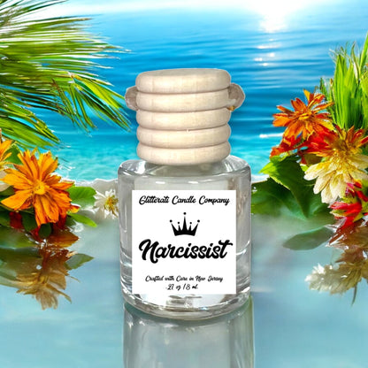 Narcissist Scented Hanging Glass Car Oil Diffuser Freshener 8ml