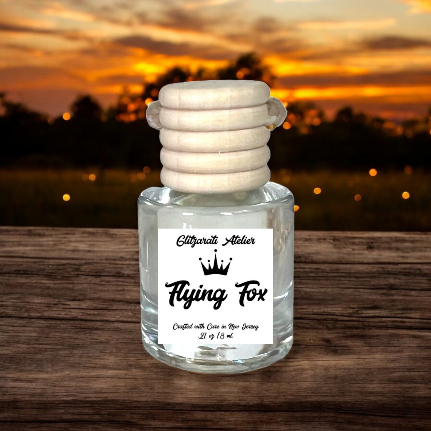 Flying Fox Scented Glass Hanging Car Oil Diffuser Freshener 8ml