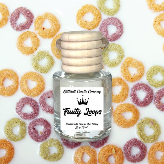 Fruity Loops Hanging Glass Car Oil Diffuser Freshener 8ml