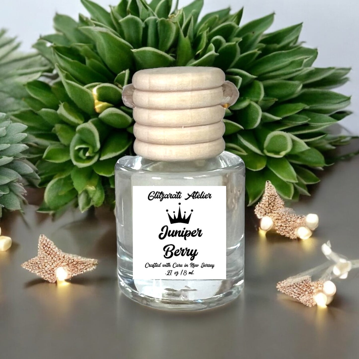 Juniper Berry Scented Glass Hanging Car Oil Diffuser Freshener 8ml