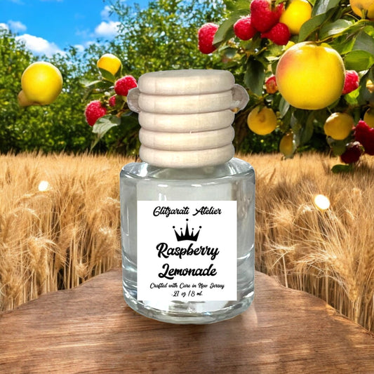 Raspberry Lemonade Hanging Glass Car Oil Diffuser Freshener 8ml