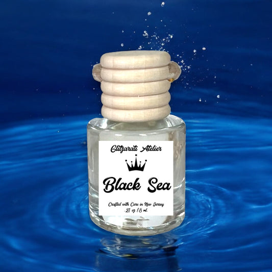 Black Sea Hanging Glass Car Oil Diffuser Freshener 8ml