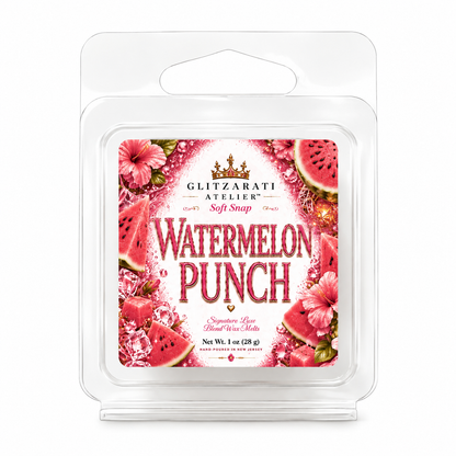 Watermelon Punch | Signature Luxe Blend Wax Melt | Sugared Watermelon, Fresh Orange & Sweet Berry | 1 oz Clamshell | Glitzarati Atelier™