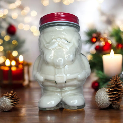 Santa Premium Soy Wax Candle Glass Mason Jar With Lid 18oz