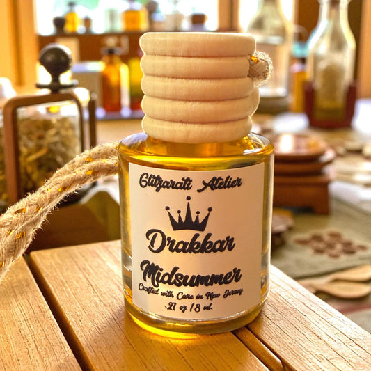 Drakkar Midsummer Hanging Car Diffuser – Bold Cologne-Inspired Scent for Men | 8ml Glass Freshener by Glitzarati Atelier